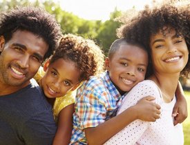 Mother and father and two children