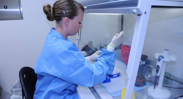 Female Medical Laboratory Technician at work