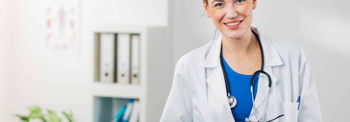 Medical professional in a lab coat