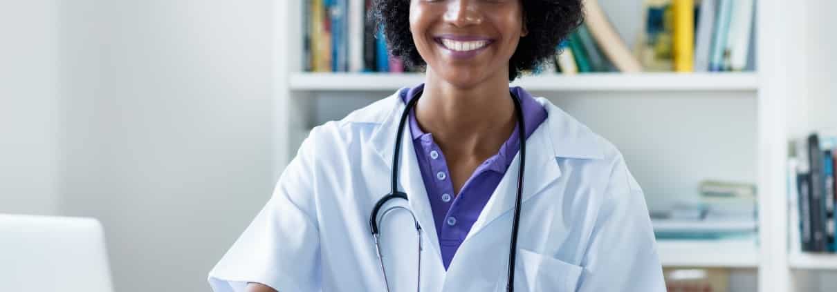 Smiling African-American medical professional