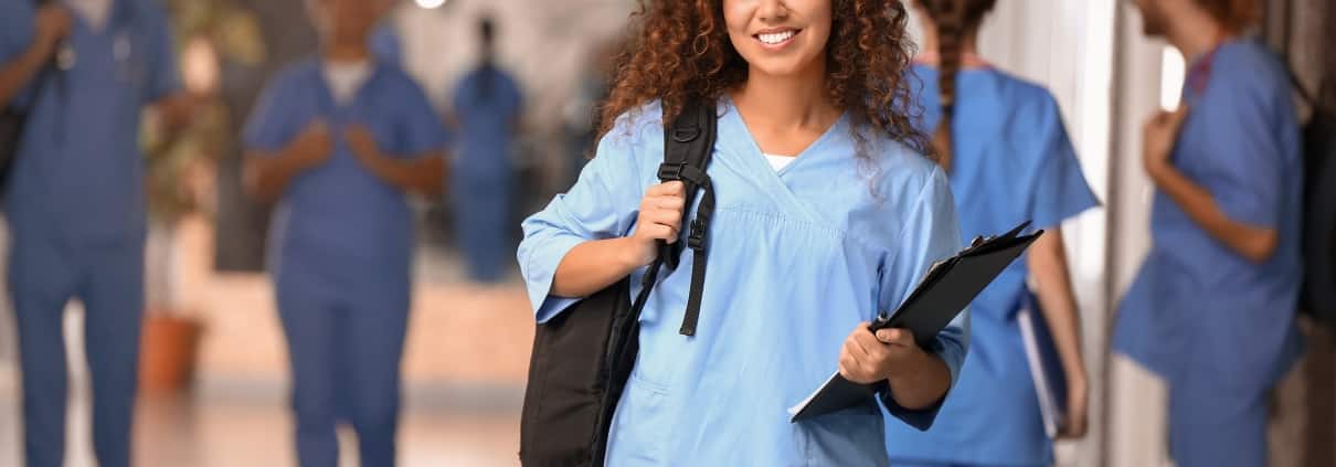 African-American student in a corridor