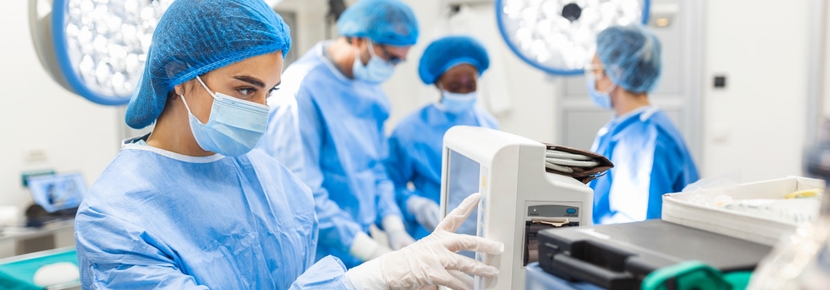 Group of medical professionals in an operating room