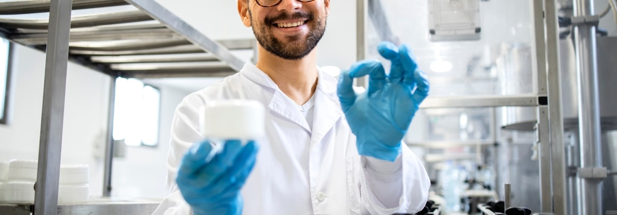 Male Sterile Processing Technician in a lab